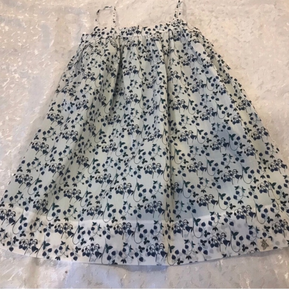 Bijou Sauvage Girls White and Navy Floral Sundress NWOT Size 10
